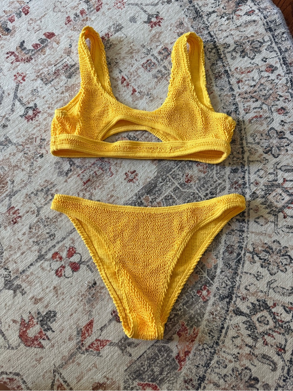 Yellow Scoop Cutout Bikini Set - Women Swim Bikinis